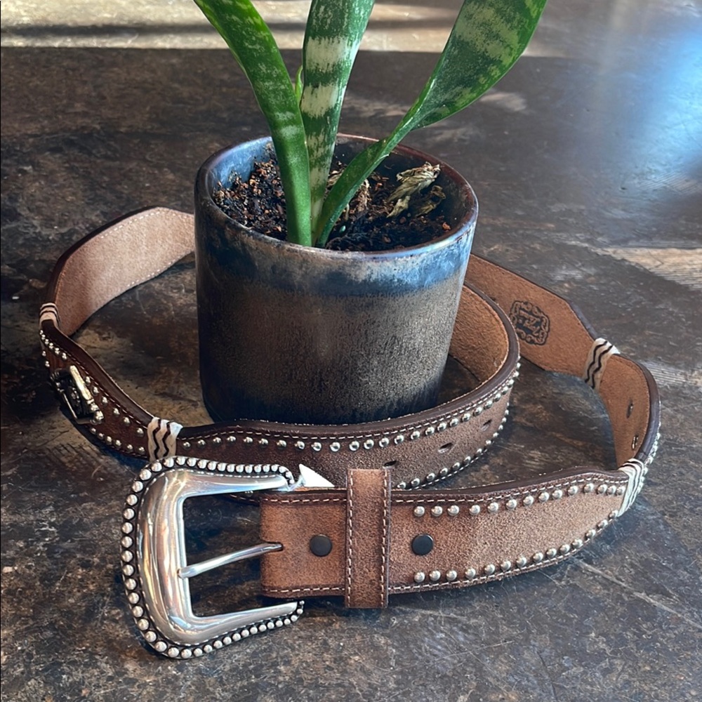 Tony Lama Belt with Silver Buckle